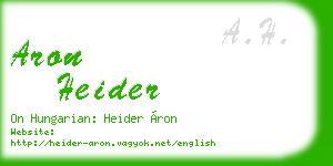 aron heider business card